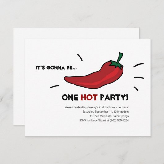 Invitations Hot Party (Devant / Derrière)