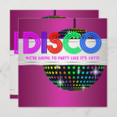 Invitations Hot Pink Disco Party (Devant / Derrière)