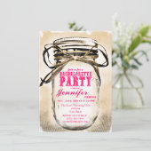 Invitations Hot Pink Mason Jar Bachelorette Party (Debout devant)