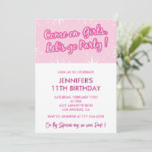 Invitations Hot rose 11e anniversaire pour sa fill (Debout devant)