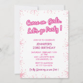 Invitations Hot rose 23e anniversaire Sparkle Girl (Devant)