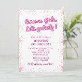 Invitations Hot rose 29e anniversaire Sparkle Girl (Debout devant)