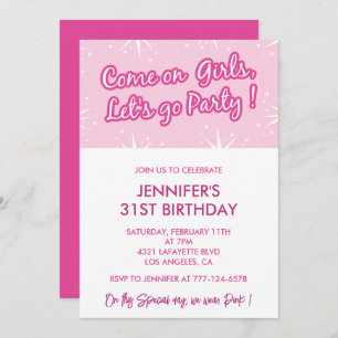 Invitations Hot rose 31e anniversaire pour sa fill