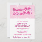 Invitations Hot rose 38e anniversaire pour sa fill (Devant)