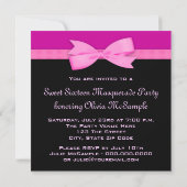 Invitations Hot Rose Black Masquerade Party (Dos)