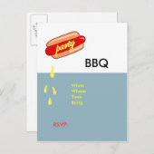 Invitations Hotdog de l'heure du parti (Devant / Derrière)