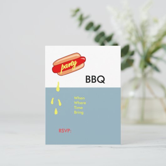 Invitations Hotdog de l'heure du parti (Debout devant)