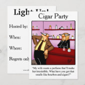 Invitations humoristiques du Cigar Party (Devant / Derrière)