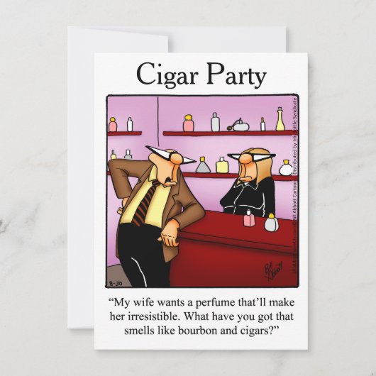 Invitations humoristiques du Cigar Party (Devant)