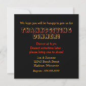 Invitations humoristiques du dîner de Thanksgiving (Dos)