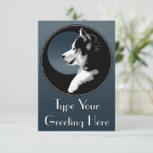 Invitations Husky personnalisées carte Husky Sibér (Debout devant)