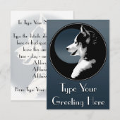 Invitations Husky personnalisées carte Husky Sibér (Devant / Derrière)