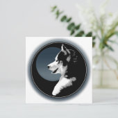 Invitations Husky personnalisées carte Husky Sibér (Debout devant)