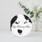 Invitations Husky personnalisées carte Husky Sibér (Debout devant)