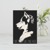 Invitations Husky personnalisées carte Husky Sibér (Debout devant)