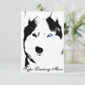 Invitations Husky personnalisées carte Husky Sibér (Debout devant)