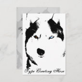 Invitations Husky personnalisées carte Husky Sibér (Devant / Derrière)