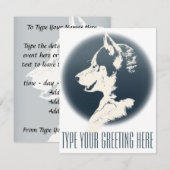 Invitations Husky personnalisées carte Husky Sibér (Devant / Derrière)