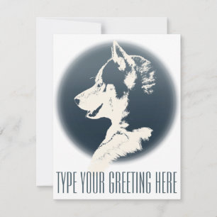 Invitations Husky personnalisées carte Husky Sibér