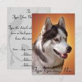 Invitations Husky Personnalisées Carte Husky Sibér (Devant / Derrière)