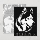 Invitations Husky Personnalisées Carte Husky Sibér (Devant / Derrière)