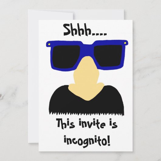 Invitations Incognito Mustache & Lunettes (Devant)