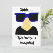 Invitations Incognito Mustache & Lunettes (Debout devant)