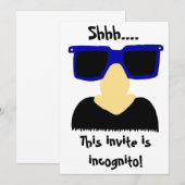 Invitations Incognito Mustache & Lunettes (Devant / Derrière)