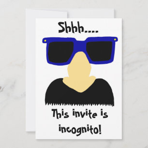 Invitations Incognito Mustache & Lunettes