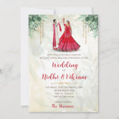 Invitations indiennes et cartes mariages hindoues (Devant)