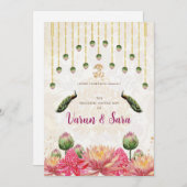 Invitations indiennes & invitation de mariage hind (Devant / Derrière)