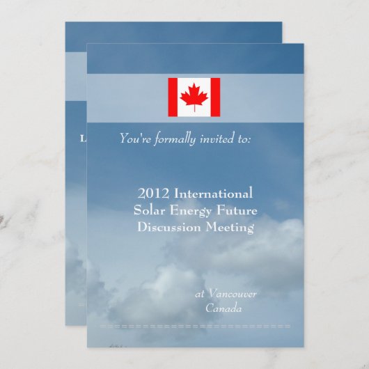 Invitations internationales, professionnelles (Devant / Derrière)