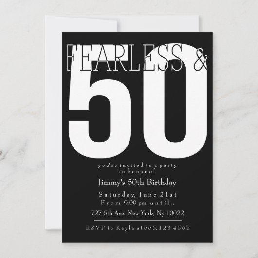 Invitations intrépides 50e anniversaire (Devant)