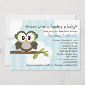 Invitations Invitations de douche pour bébés Owl B (Devant)