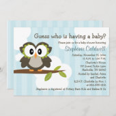 Invitations Invitations de douche pour bébés Owl B (Devant / Derrière)
