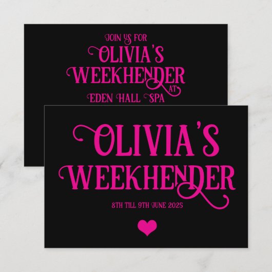 Invitations | Invitations de fête sur mesure. (Devant / Derrière)