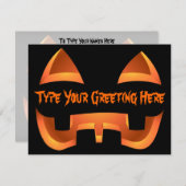 Invitations Jack-o-Lantern Cartes d'Halloween pers (Devant / Derrière)