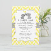 Invitations jaunes Chev 170 de baby shower (Debout devant)
