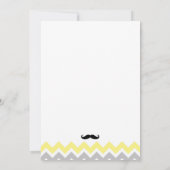 Invitations jaunes de baby shower de moustache (Dos)