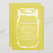 Invitations jaunes de Fête de la mariée de pot de (Devant / Derrière)