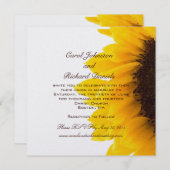 Invitations jaunes de mariage de tournesol (Devant / Derrière)