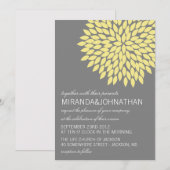 Invitations jaunes et grises de mariage de (Devant / Derrière)