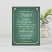 Invitations jaunes et vertes de mariage de tableau (Debout devant)