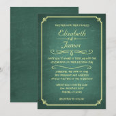 Invitations jaunes et vertes de mariage de tableau (Devant / Derrière)