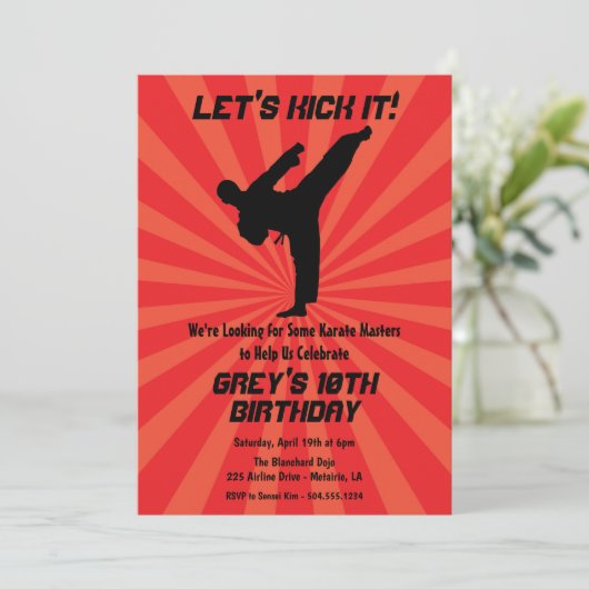 Invitations Karate, Invitations Dojo (Debout devant)