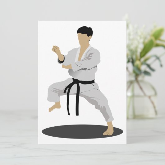 Invitations Karate Pose (Debout devant)