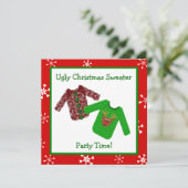 Invitations laides de fête de Noël de chandail de (Debout devant)