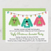 Invitations laides de partie de chandail de Noël (Devant / Derrière)