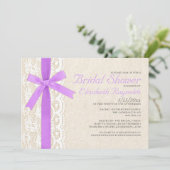 Invitations Lavender Bow & Lace Bridal Show (Debout devant)