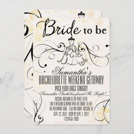 Invitations LBD Bachelorette Getaway (Devant / Derrière)